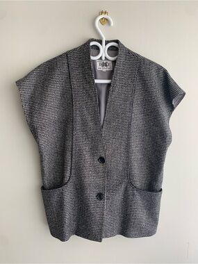 Summer | Vintage Fashion Duke Houndstooth Sleeveless Jacket/Vest, Lined - AS-IS